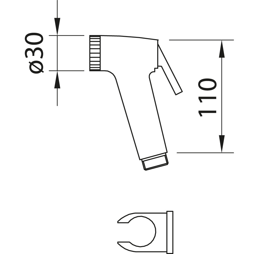 Combiné hygiénique Shattaf Toubkal Noir