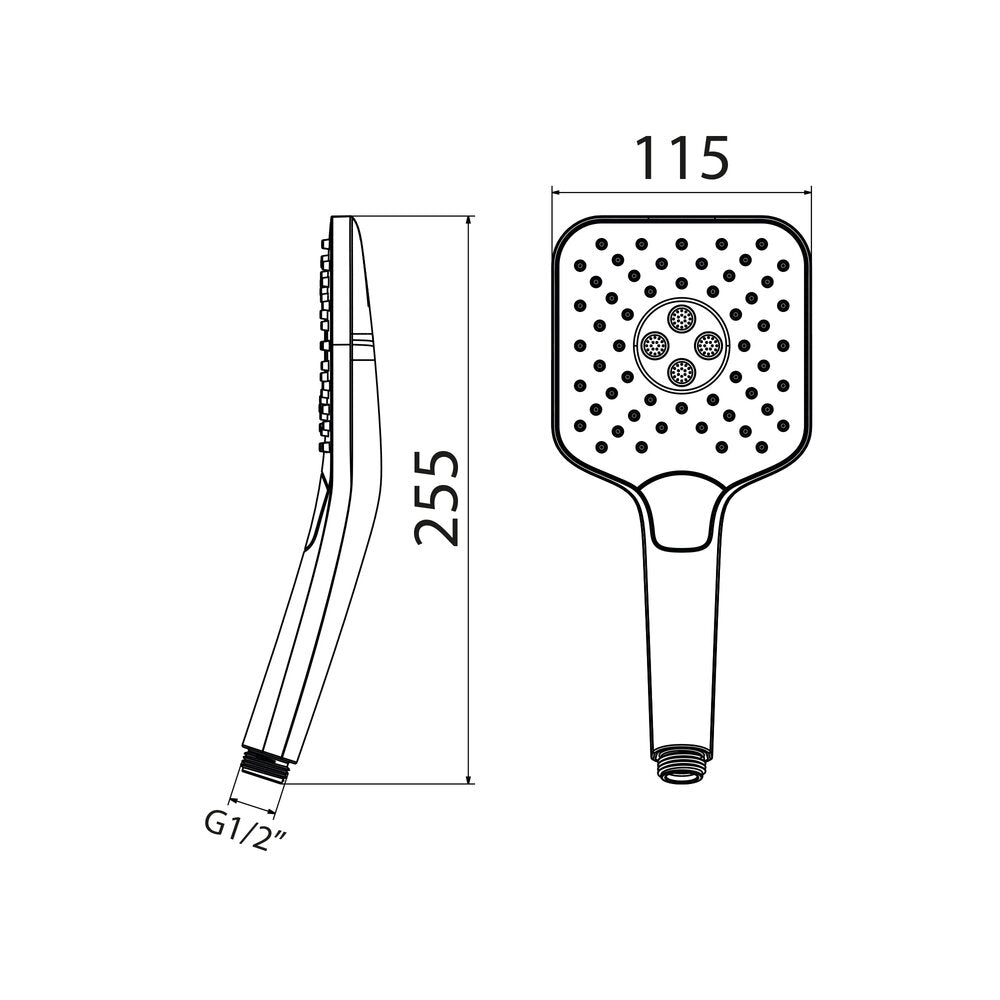 Poignée de douche en velours |3F| 115x115mm