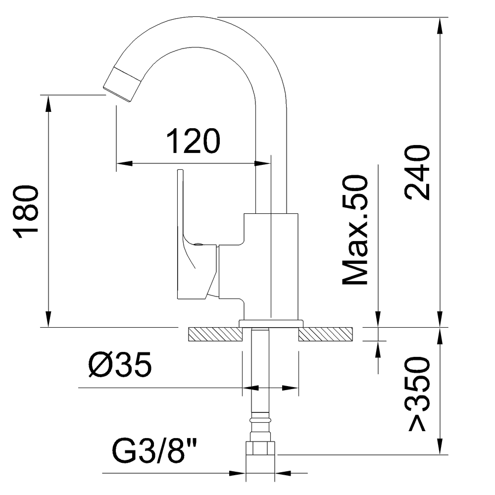 Mitigeur de lavabo avec bec pivotant Rocket