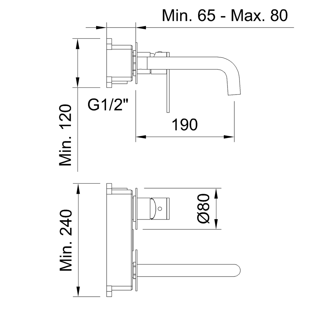 Mikser tal-basin moħbi 5l/min Nexus Matt Black