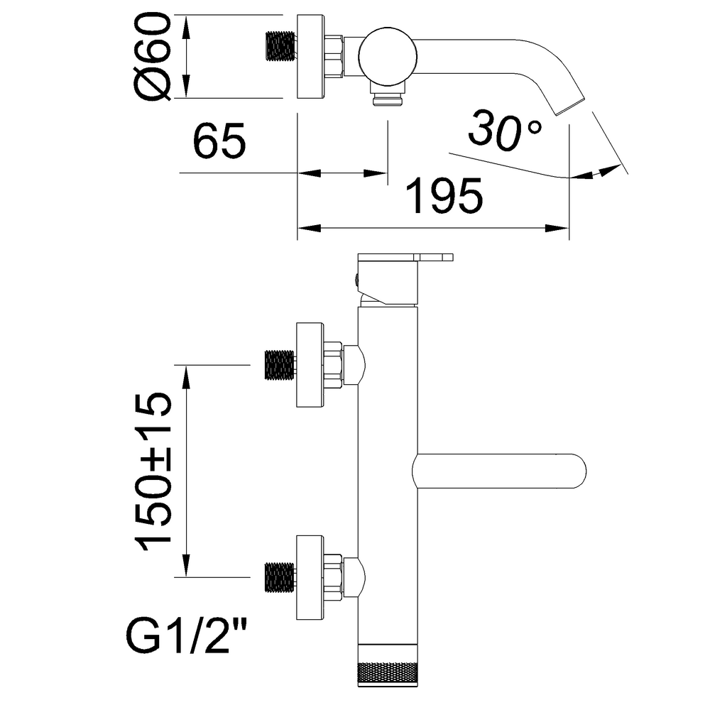 Single-lever bath-shower mixer Nexus