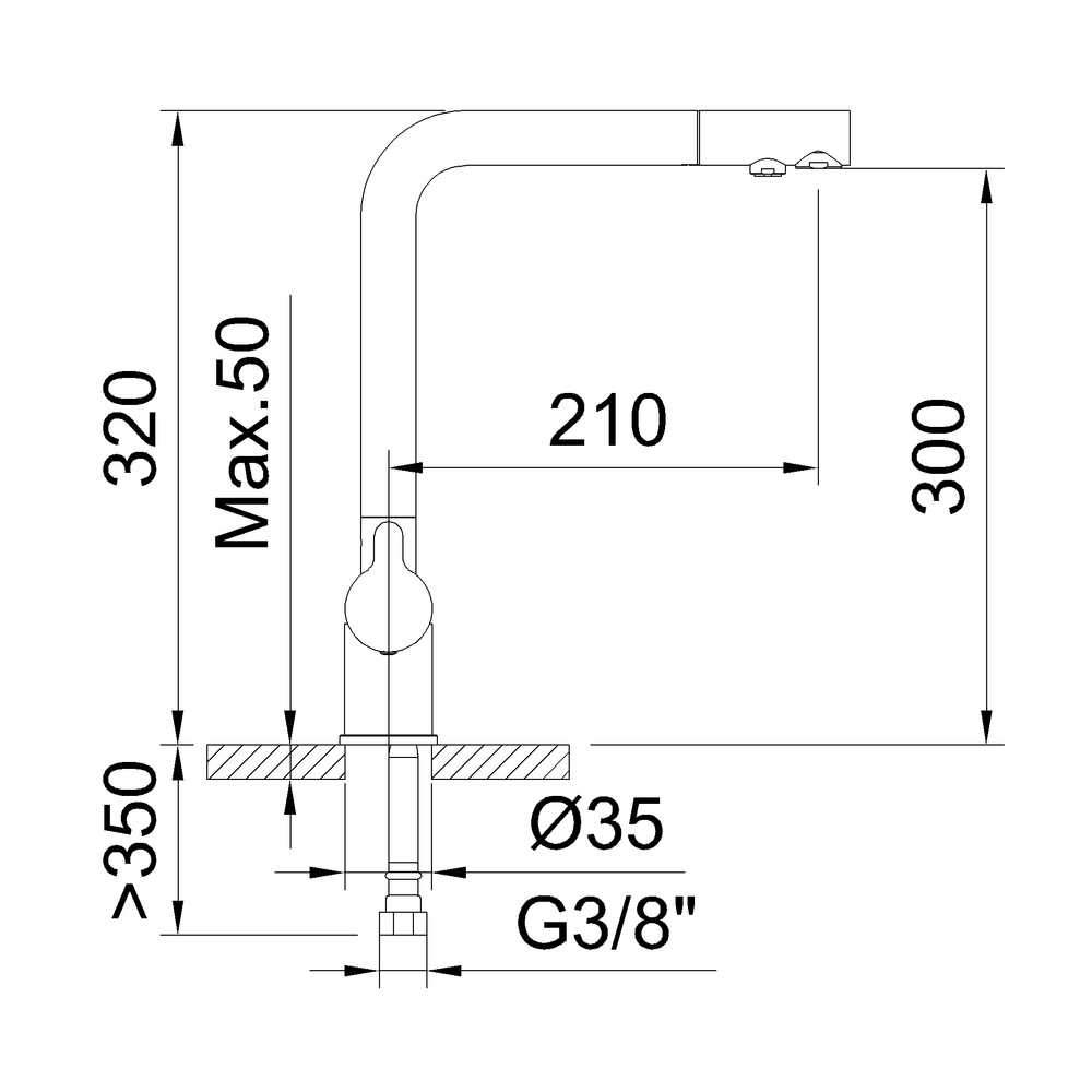 Nexus Brushed Gold Pull-Out 3-Way Kitchen Mixer