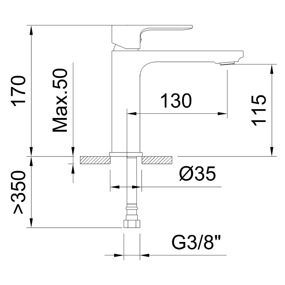 Mitigeur de lavabo Saona Slim Noir
