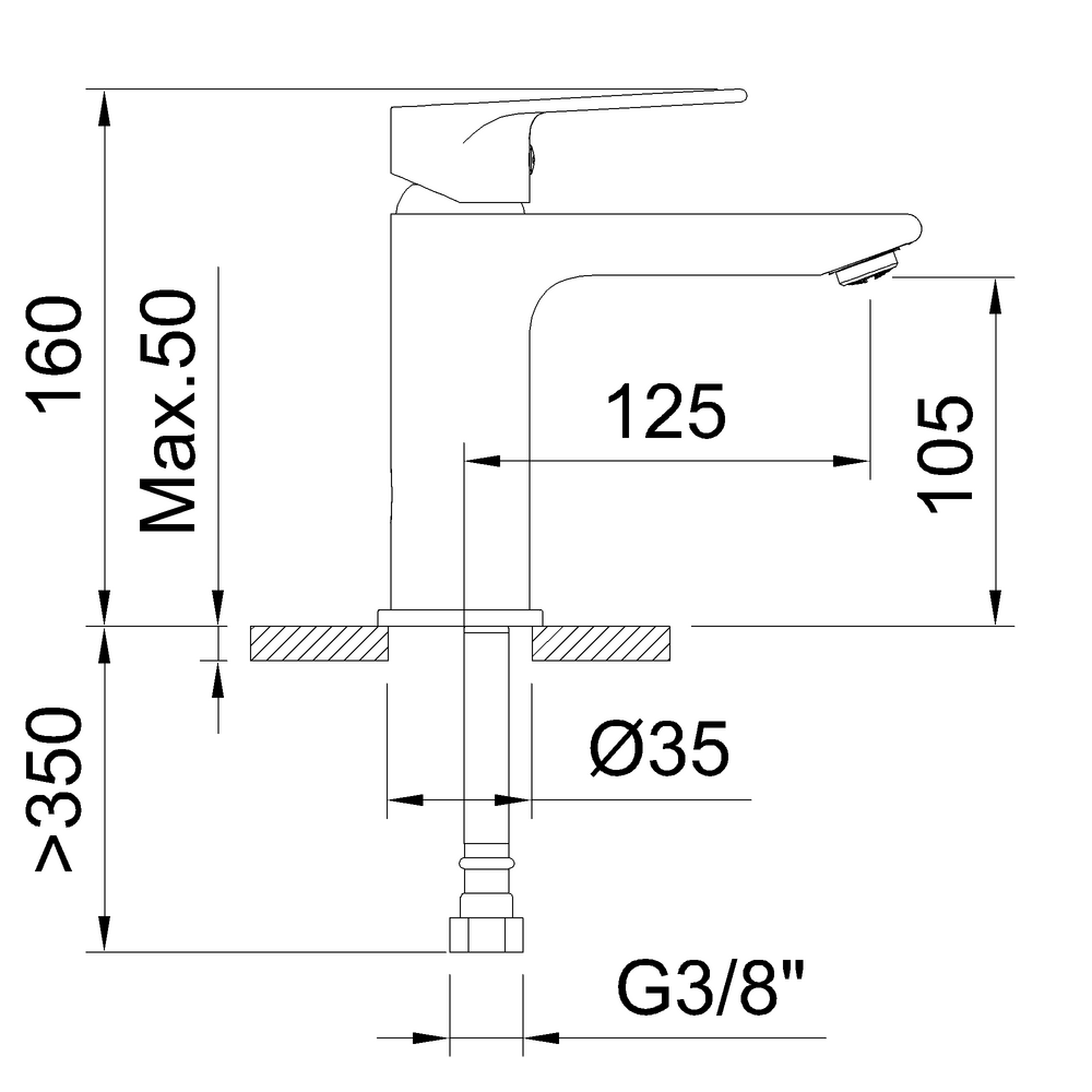 Mitigeur de lavabo Agora Xtreme Noir