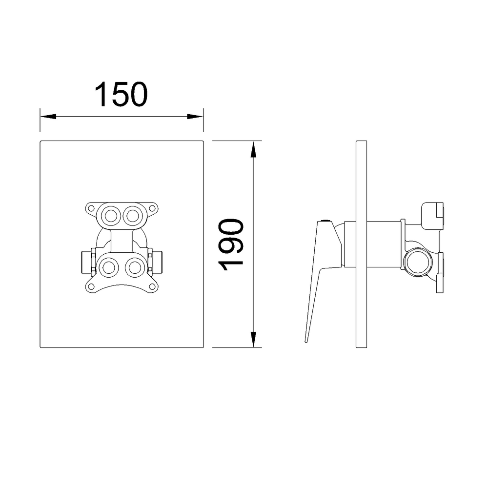 Mixer tad-Doċċa Moħbi One Way Vogue Xtreme