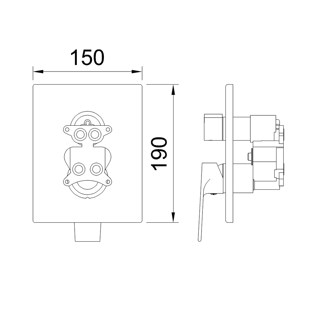 Mikser tad-Doċċa Moħbi b'Żewġ Modi Vogue Xtreme