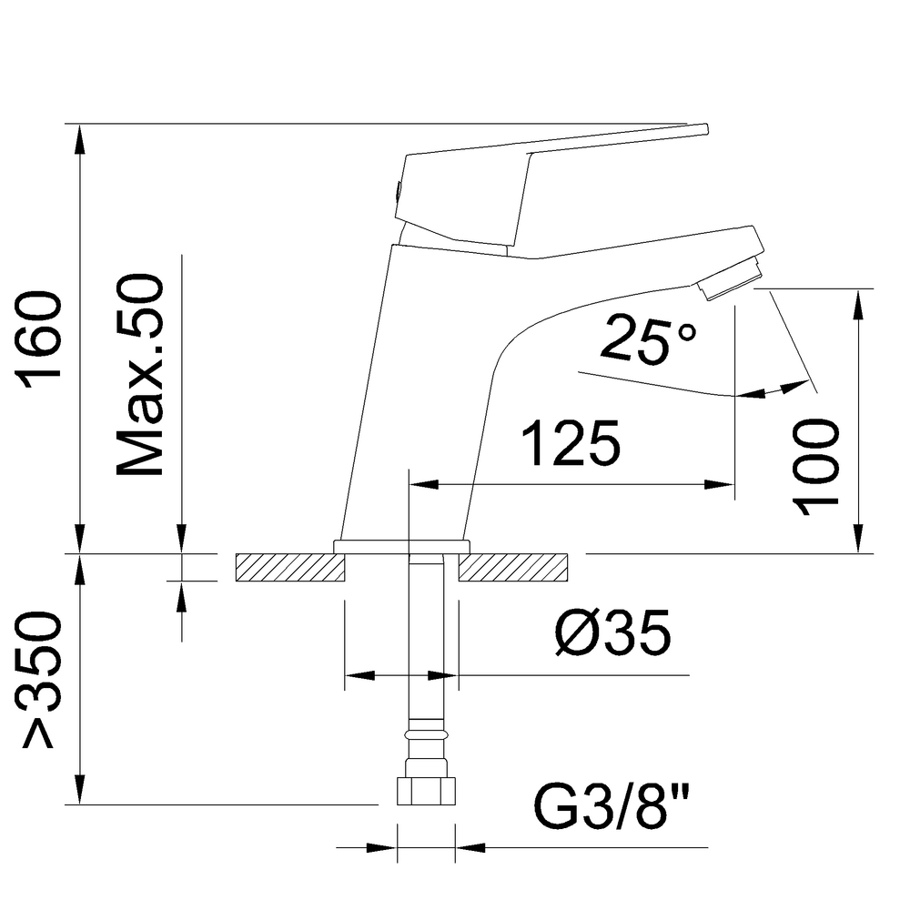 Single-lever basin mixer 100mm N Panam Evo Xtreme