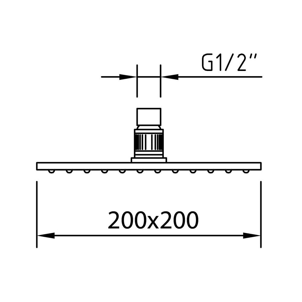 Pommeau de douche 200x200 Slim en acier inoxydable Air