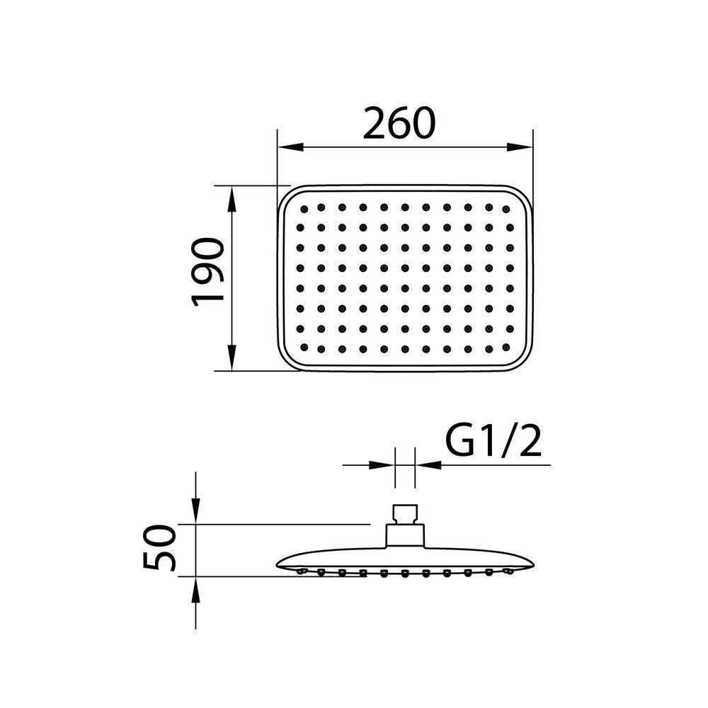 Pommeau de douche cascade Nine Xtreme Abs Noir