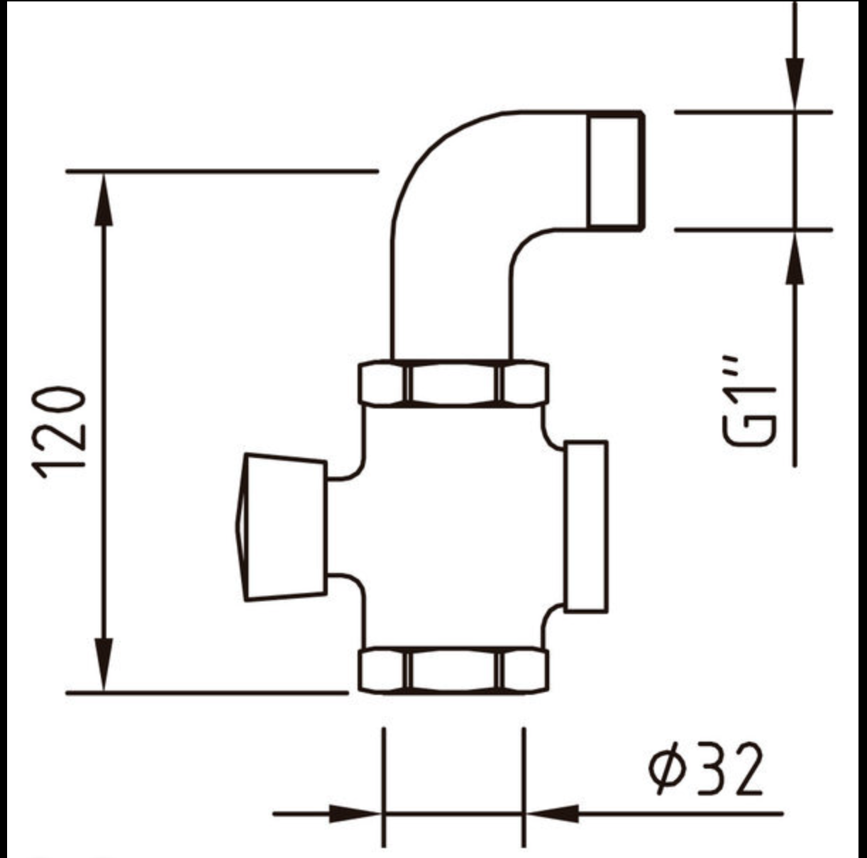 Robinet de chasse d'eau sanitaire mural