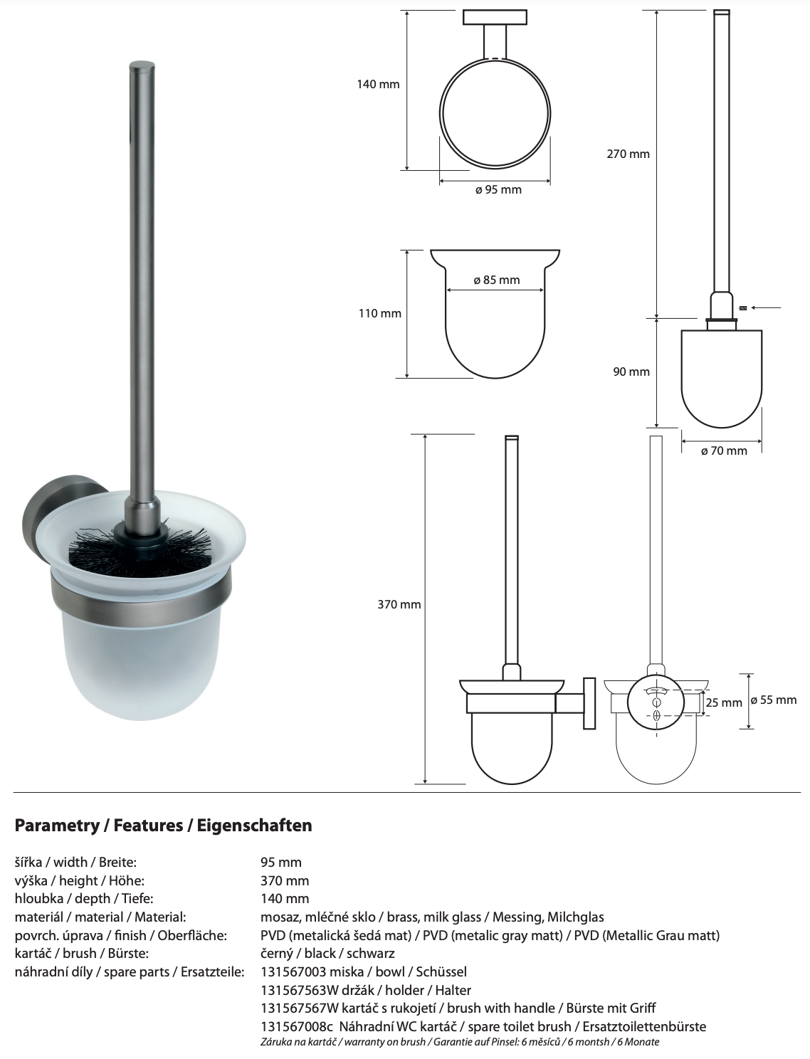 Detentur tal-Pinzell tat-Tojlit GRAPHIT
