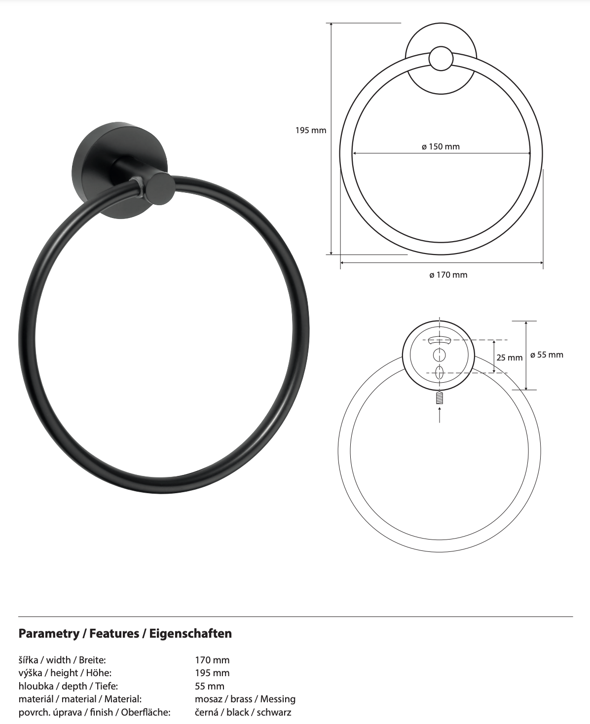 Towel Ring DARK
