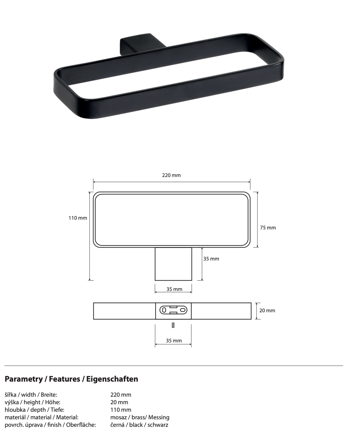 Towel Ring NERO