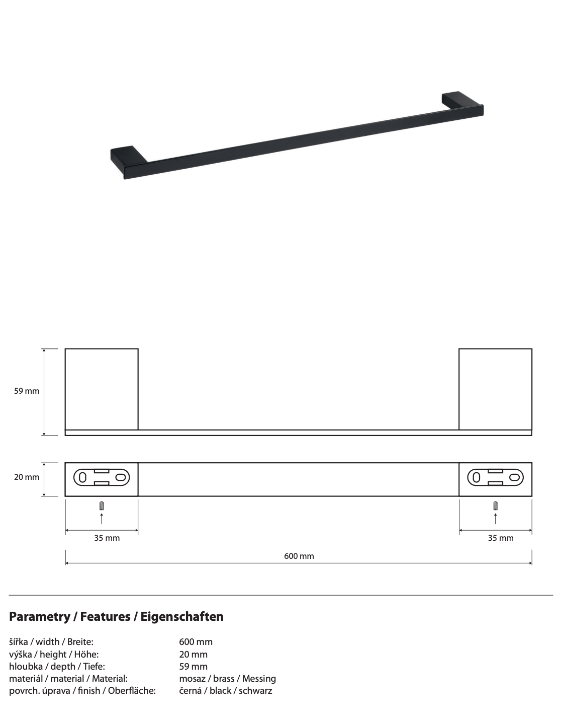 Towel Holder NERO