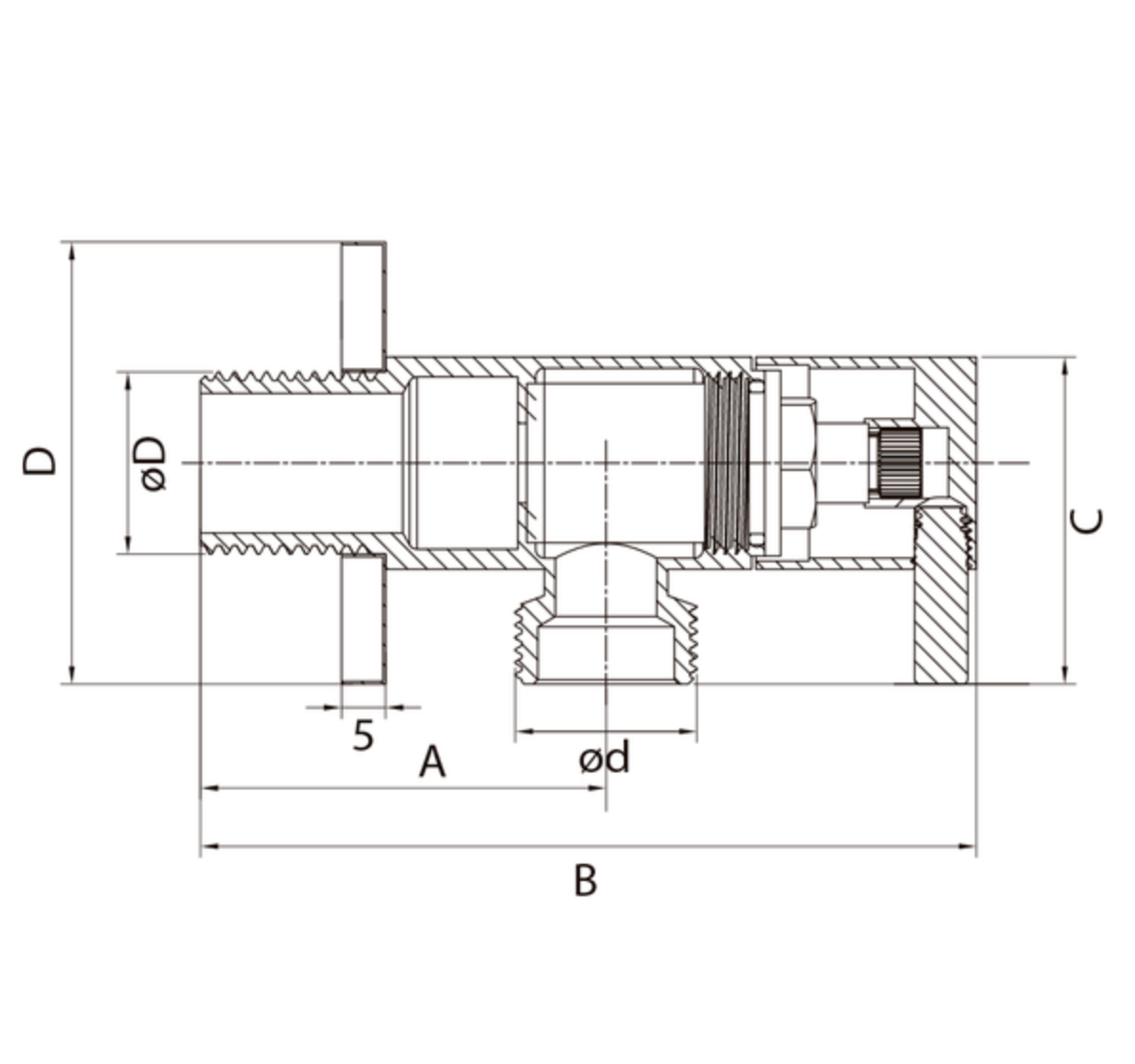 Vanne d'angle 1/2" x 3/8"