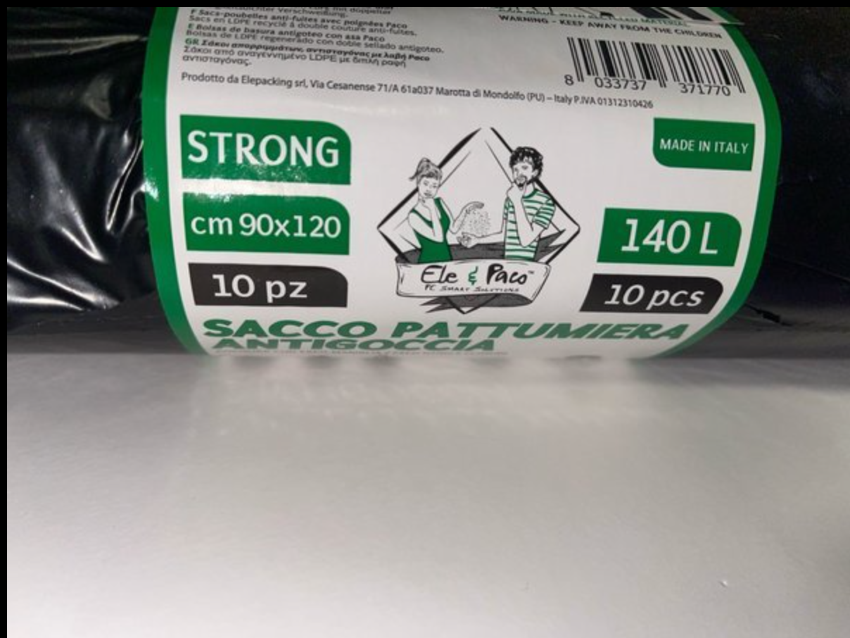 Sacs poubelle noirs 90 x 120 cm, lot de 10