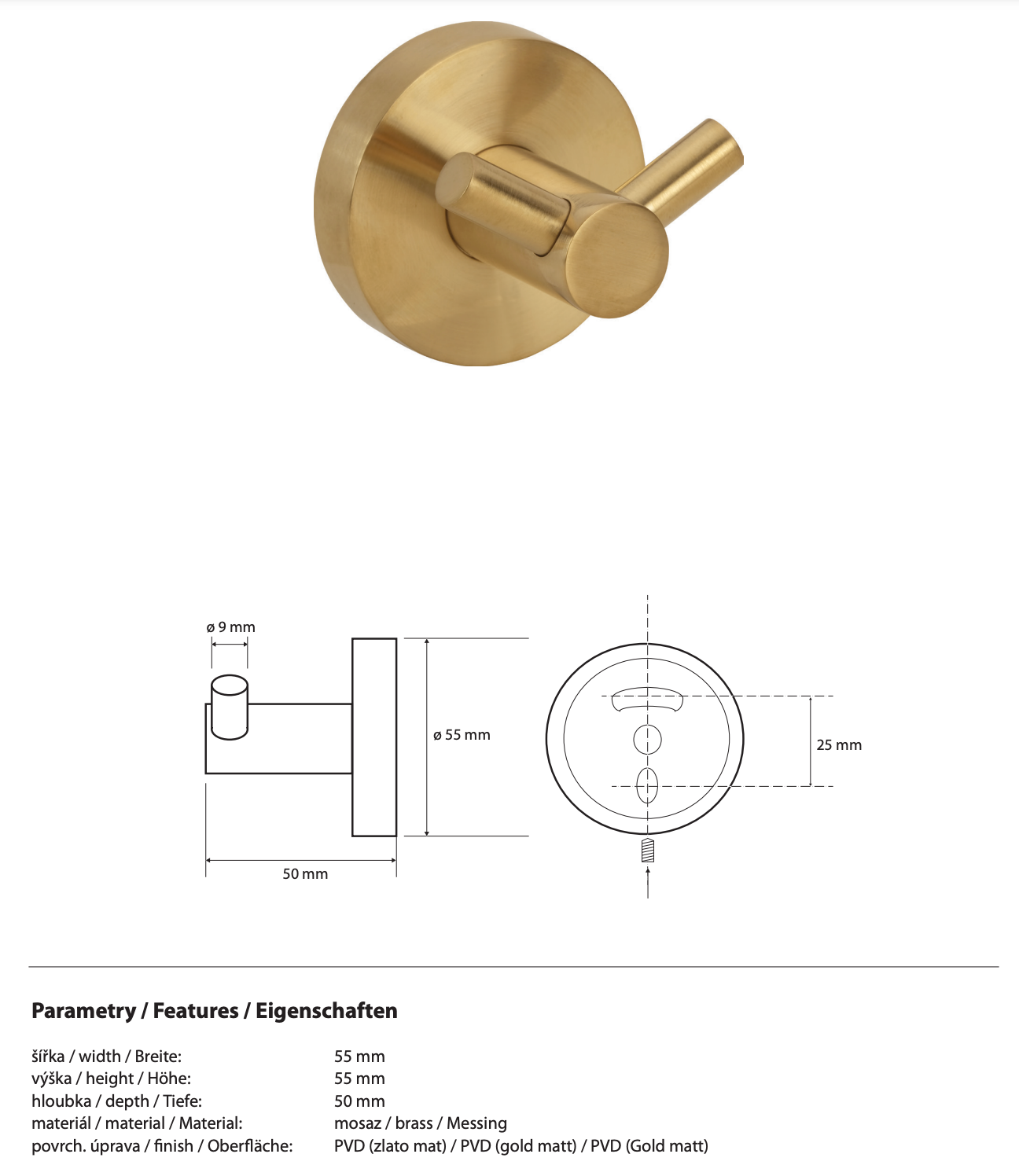 Double Robe Hook SABLO