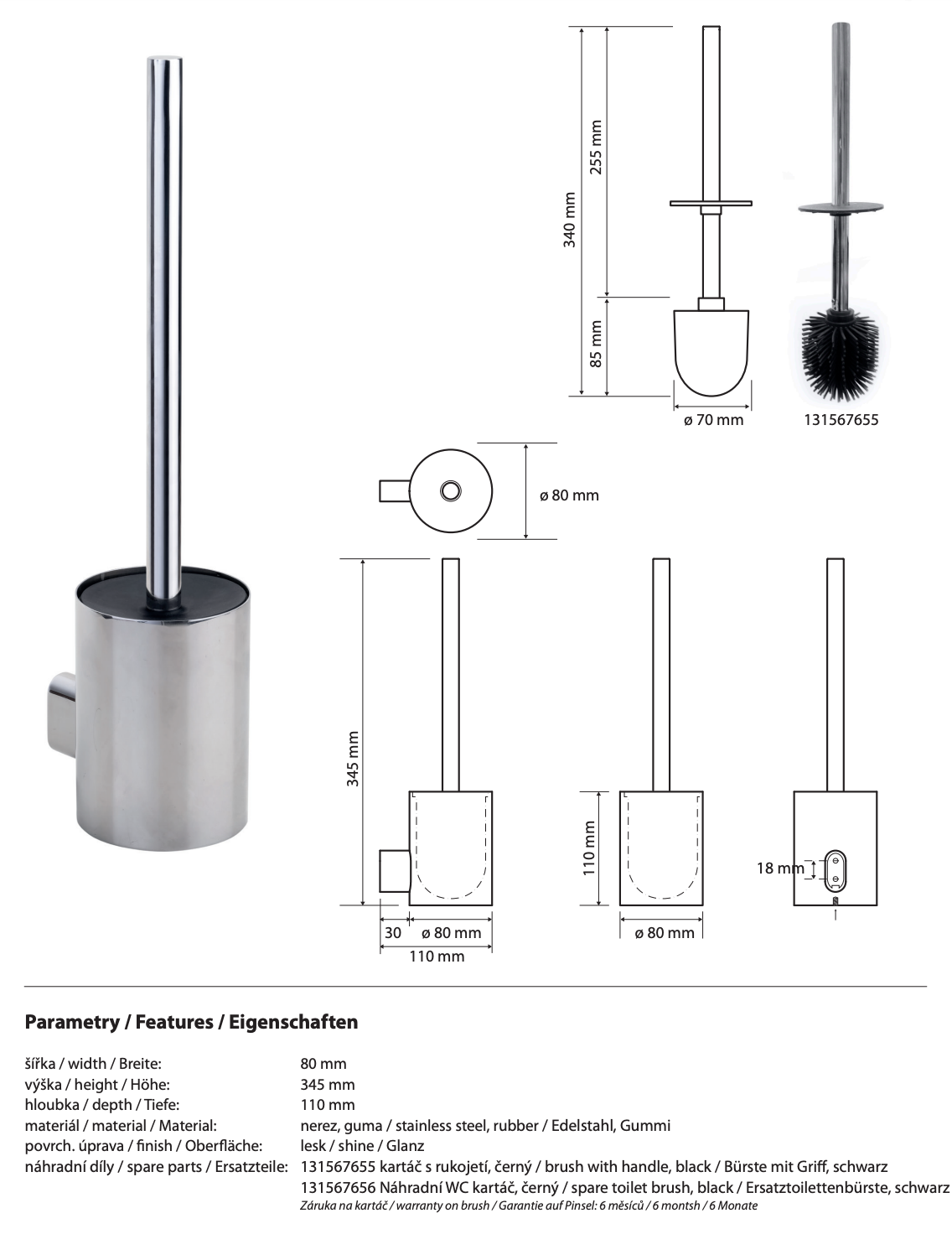 Porte-brosse de toilette BIO