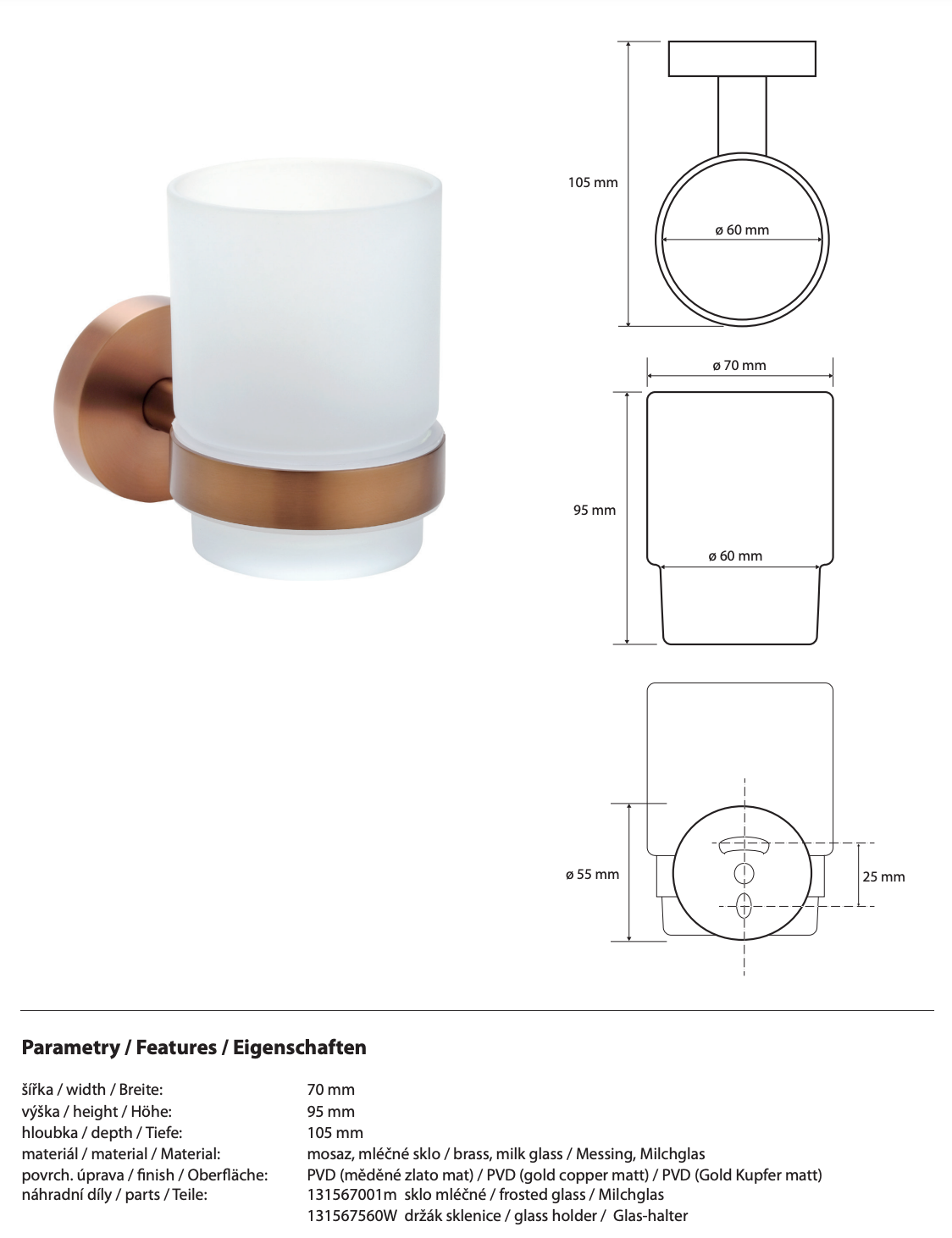 Porte-brosse à dents AMBRE