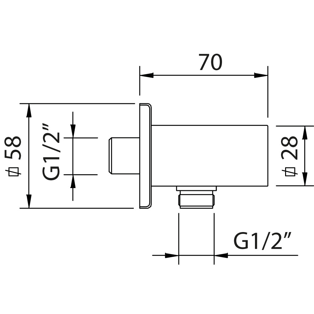 Robinet mural carré avec support noir