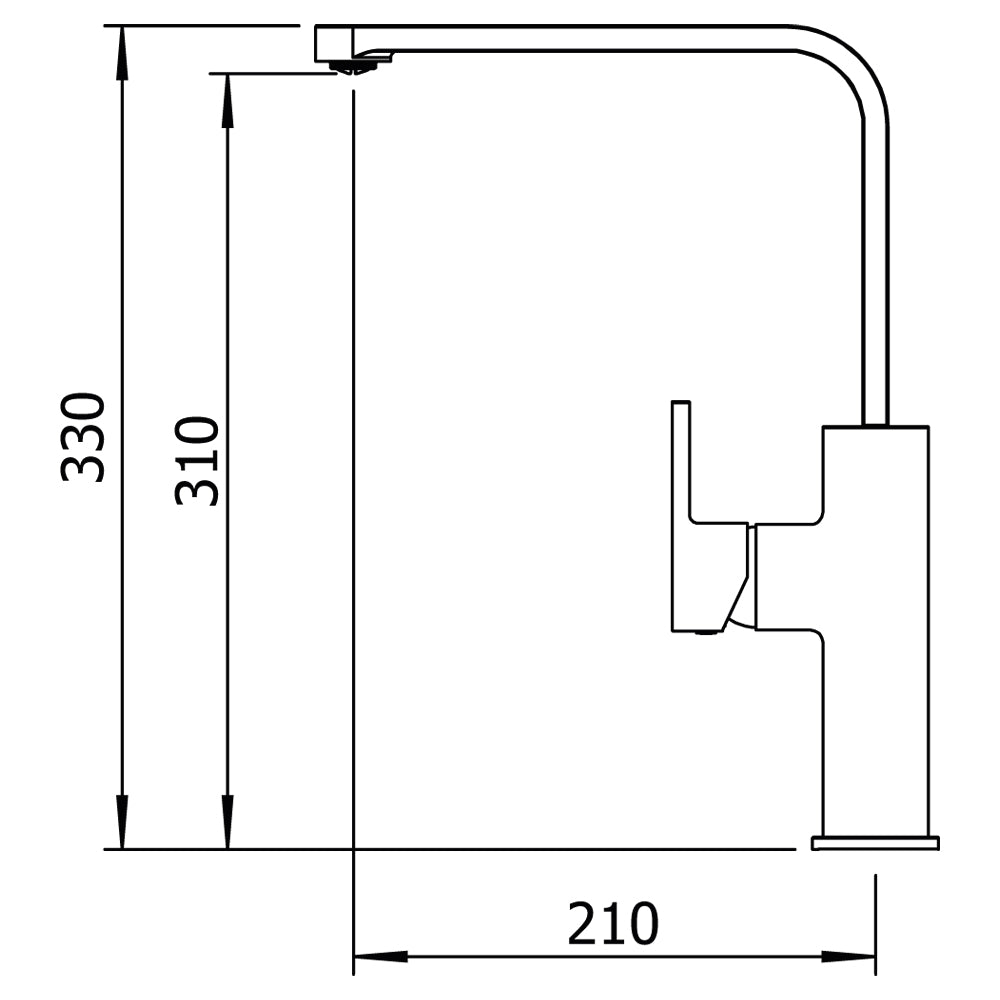Kitchen Mixer Alpina Oval Matt Black