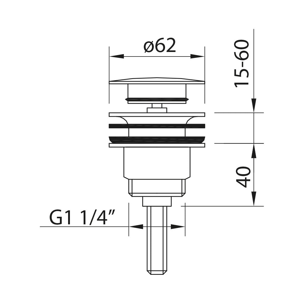 Leo Metallic Quick-Clac Pop-Up 1-1/4" Noir