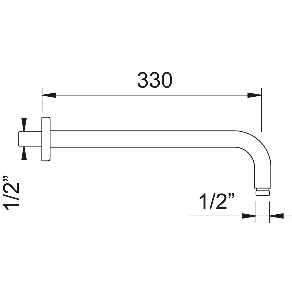 Driegħ tad-doċċa Luzia Ram Waterfall 33cm Iswed
