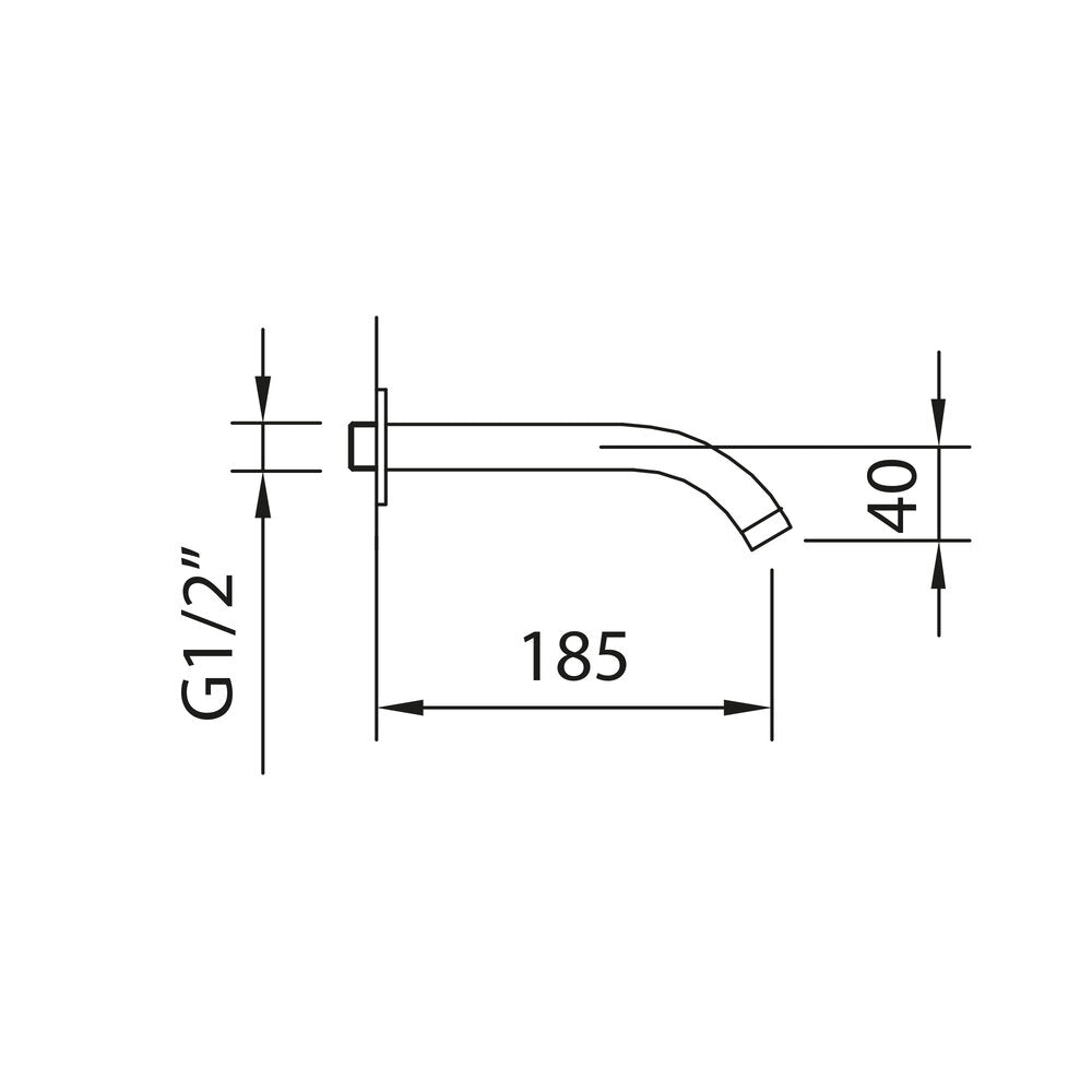 Bec de baignoire noir mat Caïman 185 mm