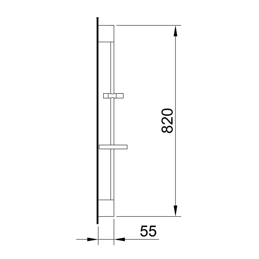 Sliding bar matt black Syvari ø20x820