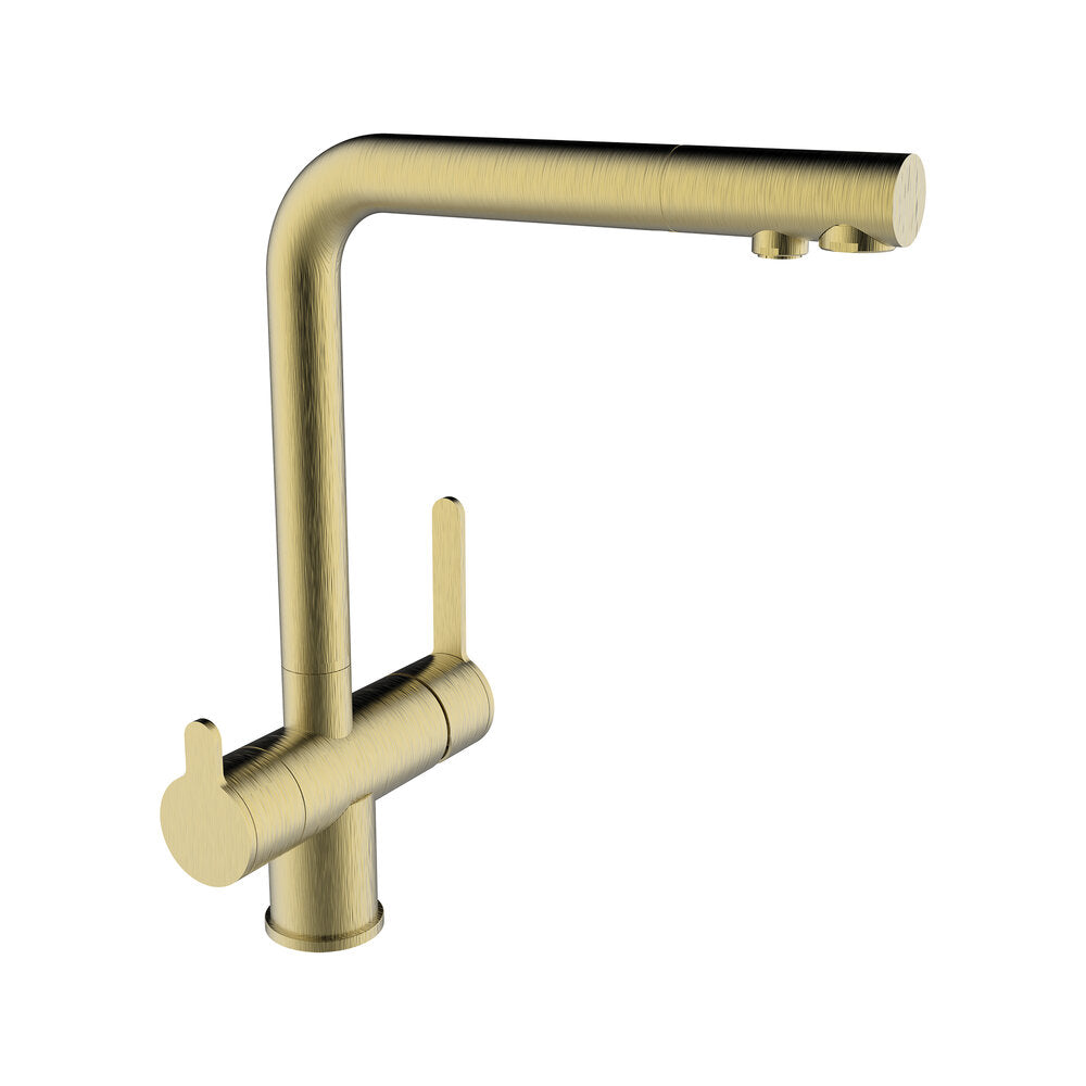 Nexus Brushed Gold Pull-Out 3-Way Kitchen Mixer