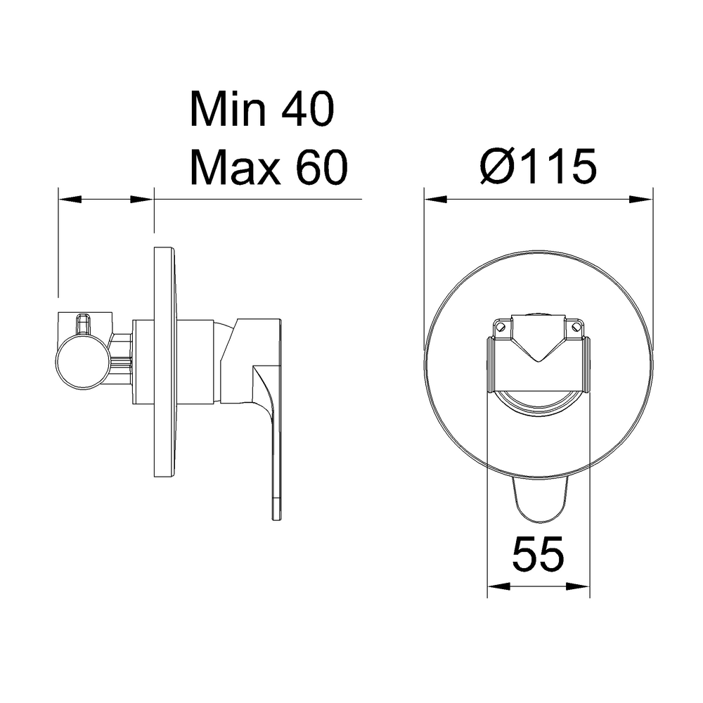 Mitigeur bain-douche encastré 1 sortie avec inverseur Rocket