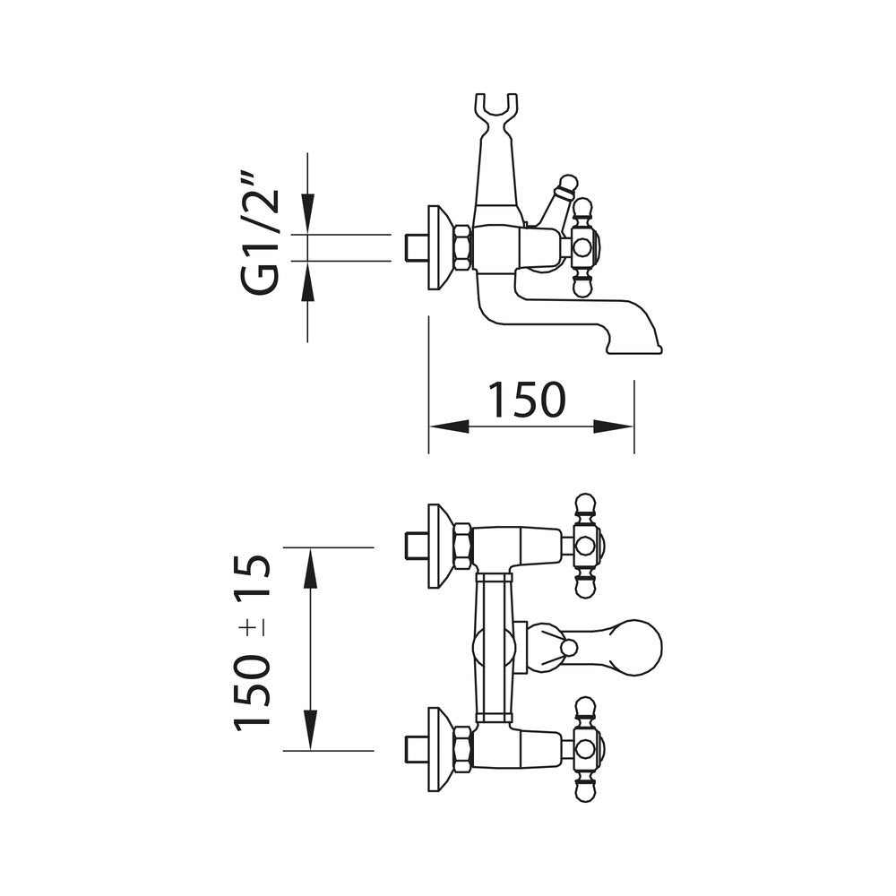 Bath-shower Mixer Antigona Bronze