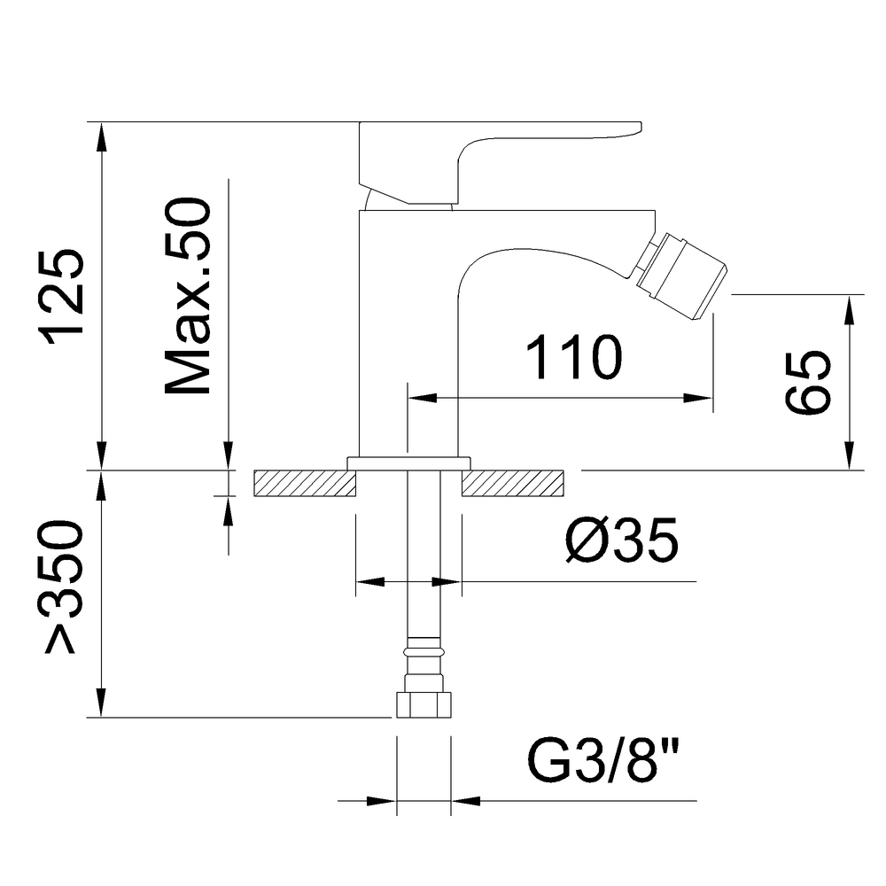 Mikser tal-Bidet Saona Slim 