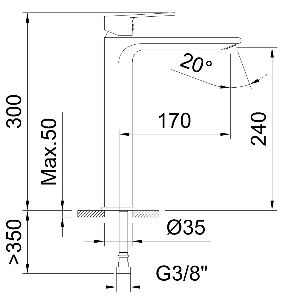 Agora Xtreme Tall basin mixer