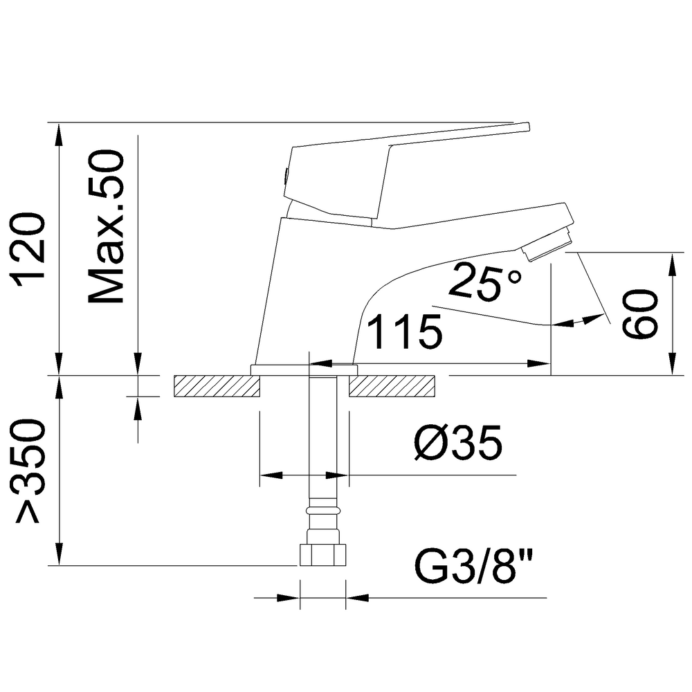 Single-lever basin mixer 60mm N Panam Evo Xtreme