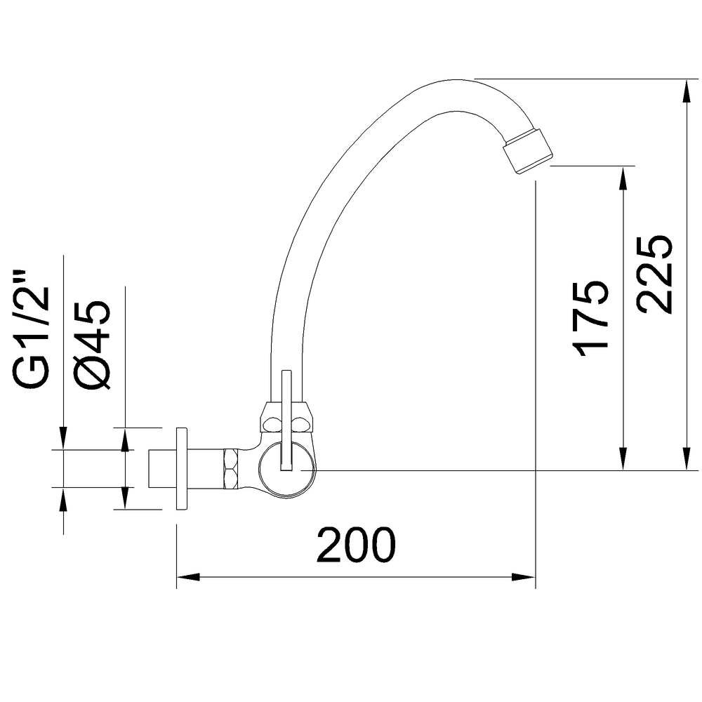 Wall Mounted Cold Only High Spout S12