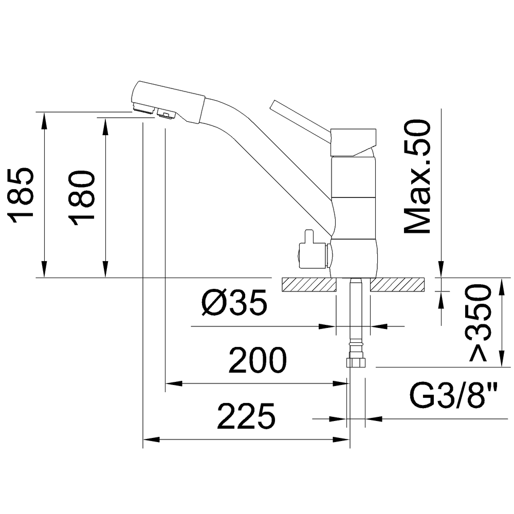 Mikser tal-kċina Osmosis Caiman b'żennuna baxxa