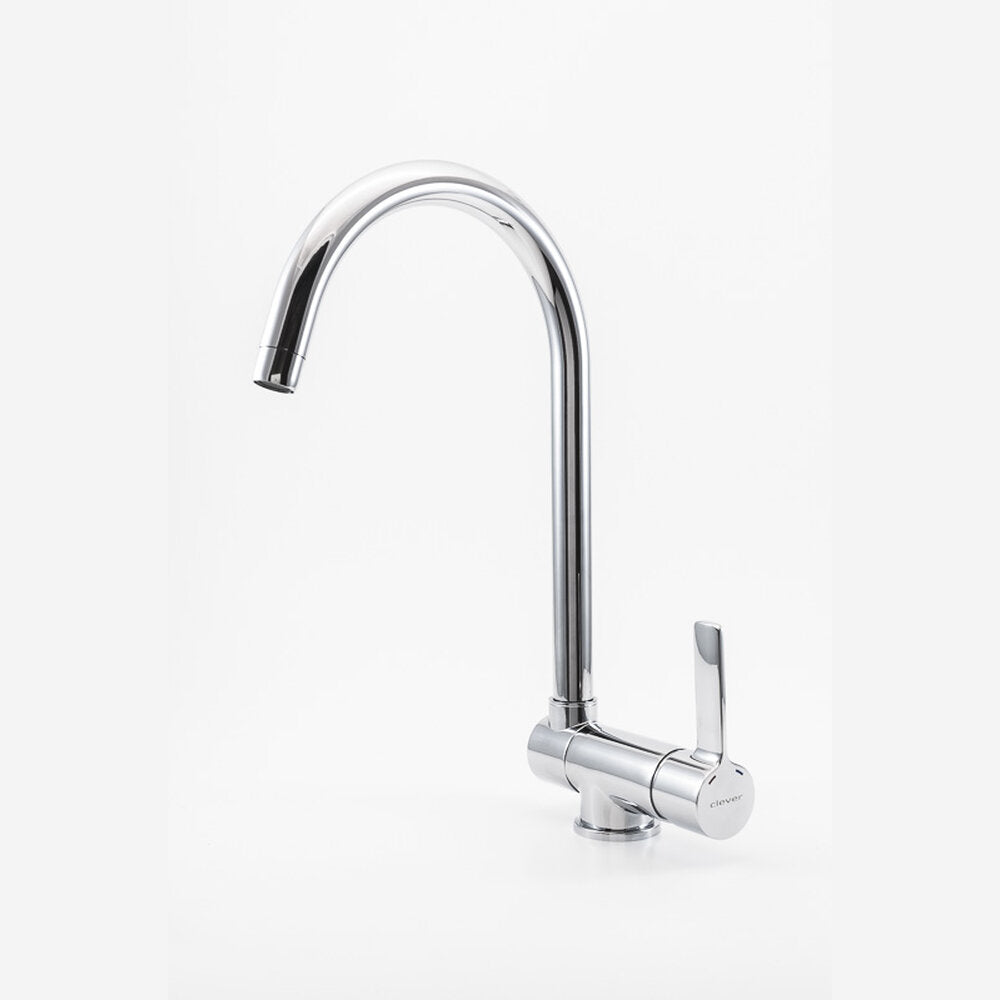Single-lever sink mixer 225mm with shaped spout folding Round Cold Open