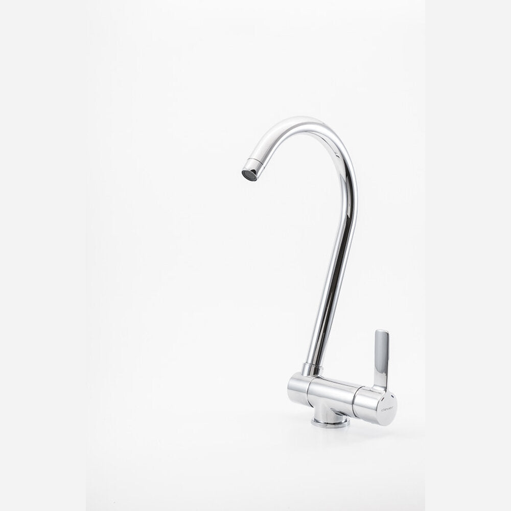 Single-lever sink mixer 225mm with shaped spout folding Round Cold Open