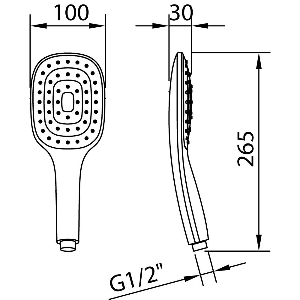 Style Air shower handset 100x120mm