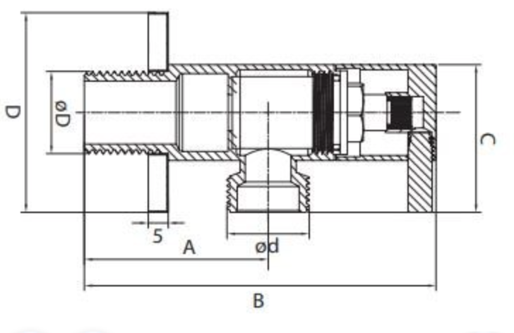 Vanne d'angle noir mat 3/8''