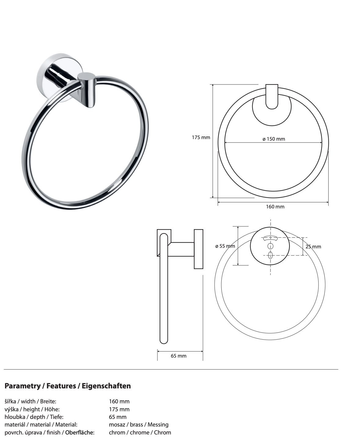 Anneau porte-serviettes OMEGA