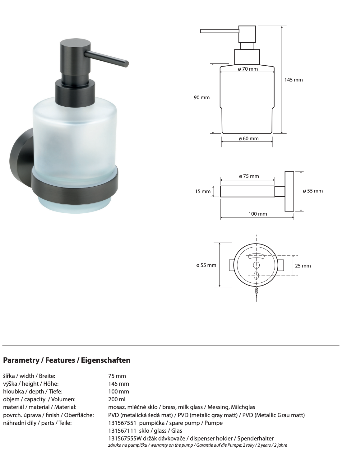 Dispenser tas-Sapun GRAPHIT 