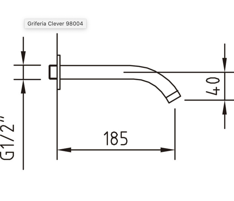 Bec de baignoire Caïman 185 mm