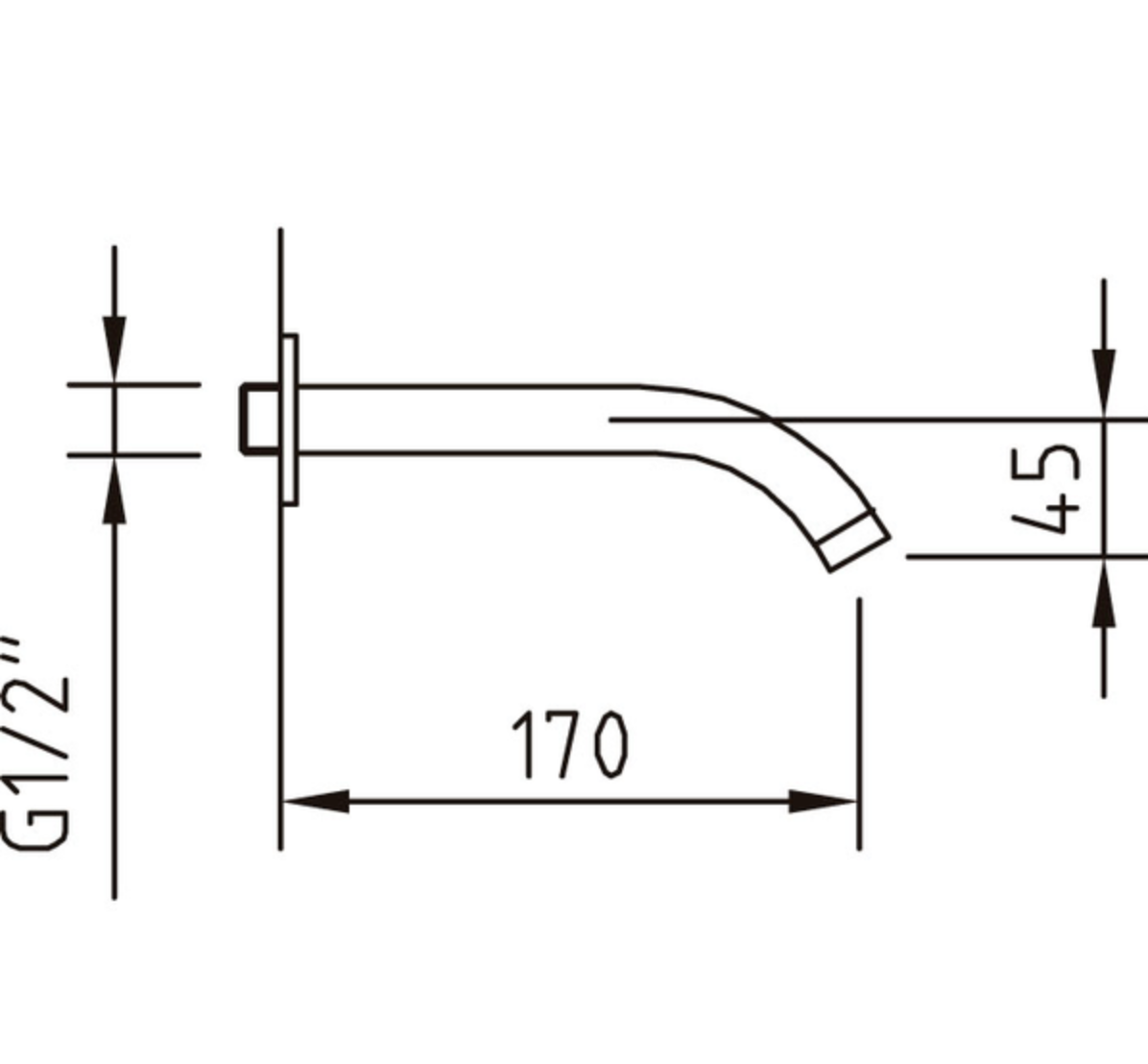 Bec de baignoire Mikura 170 mm