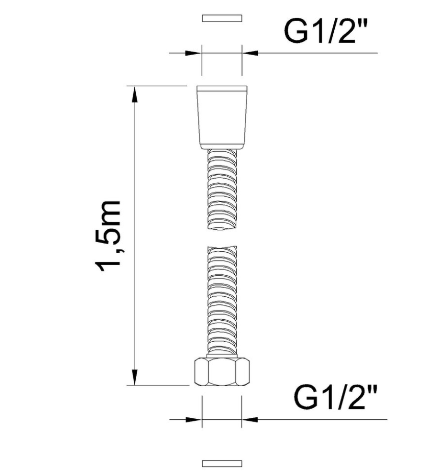 Flexible Hose Stainless Steel 1.5mts W/Conical Nut