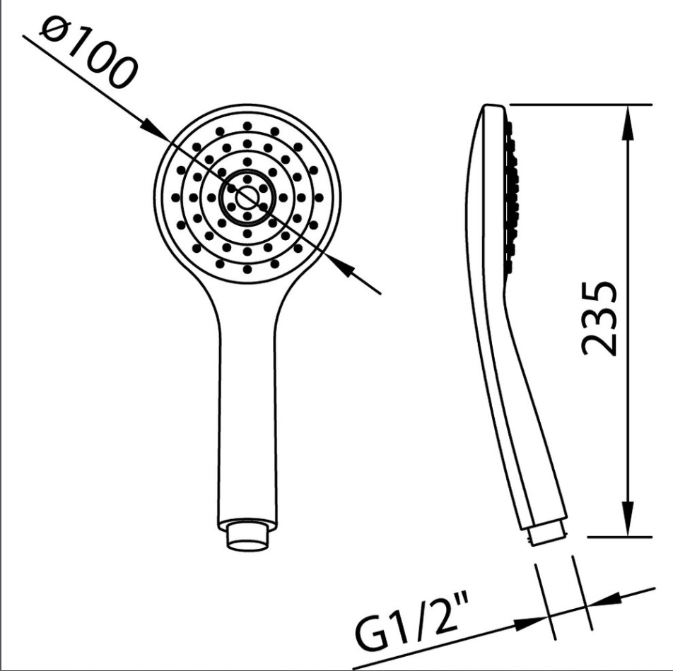 Doċċa tal-idejn City Air|1F| ø100 mm
