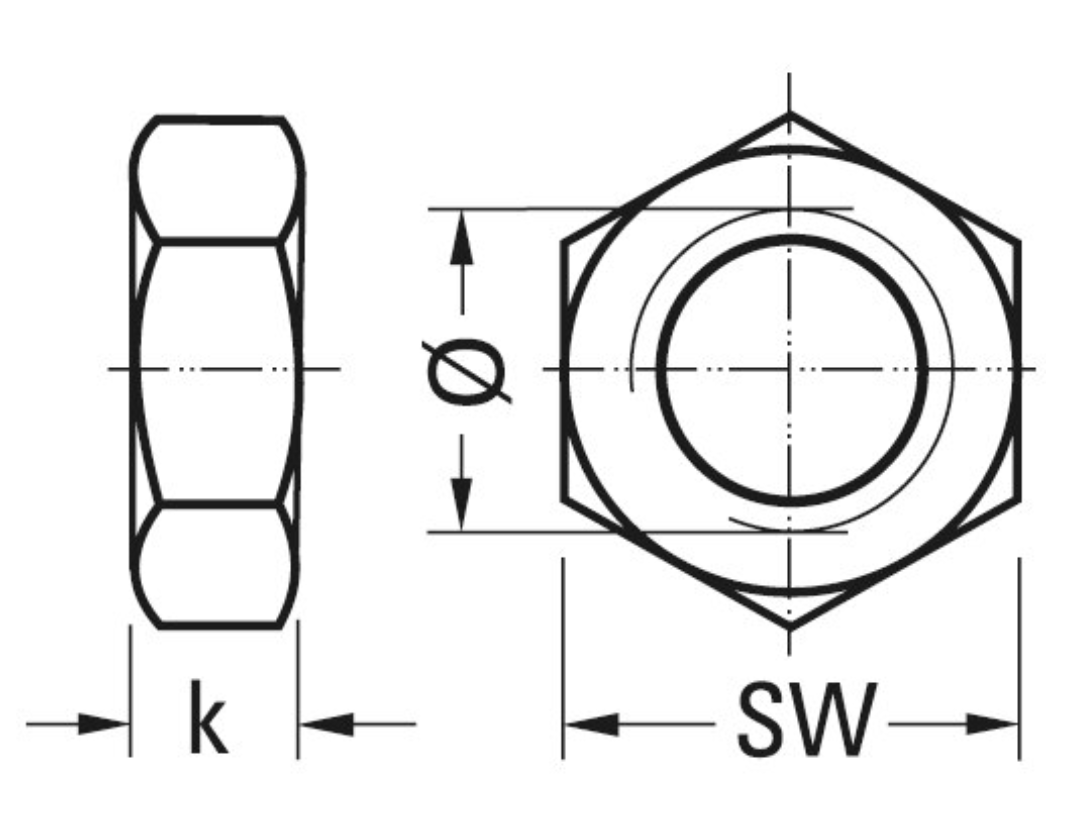 Écrou DIN 934 M4 A2