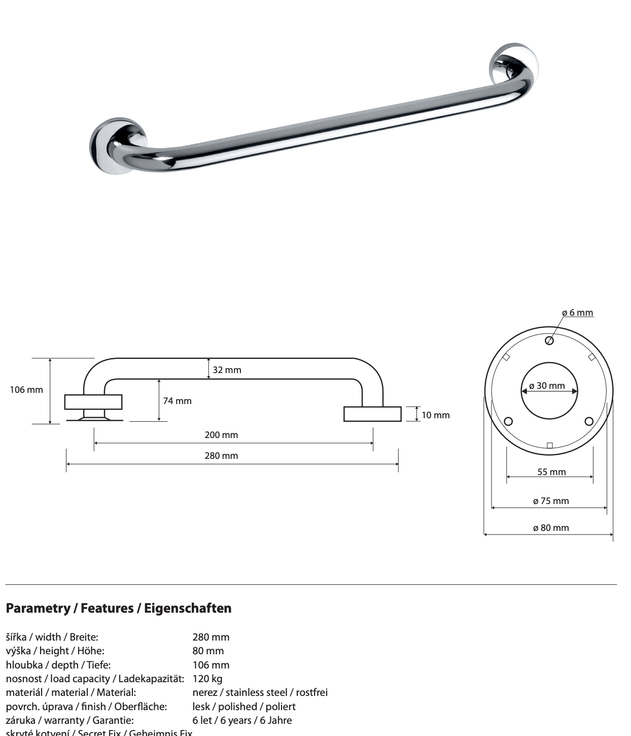 Bar tas-sigurta 200mm HELP