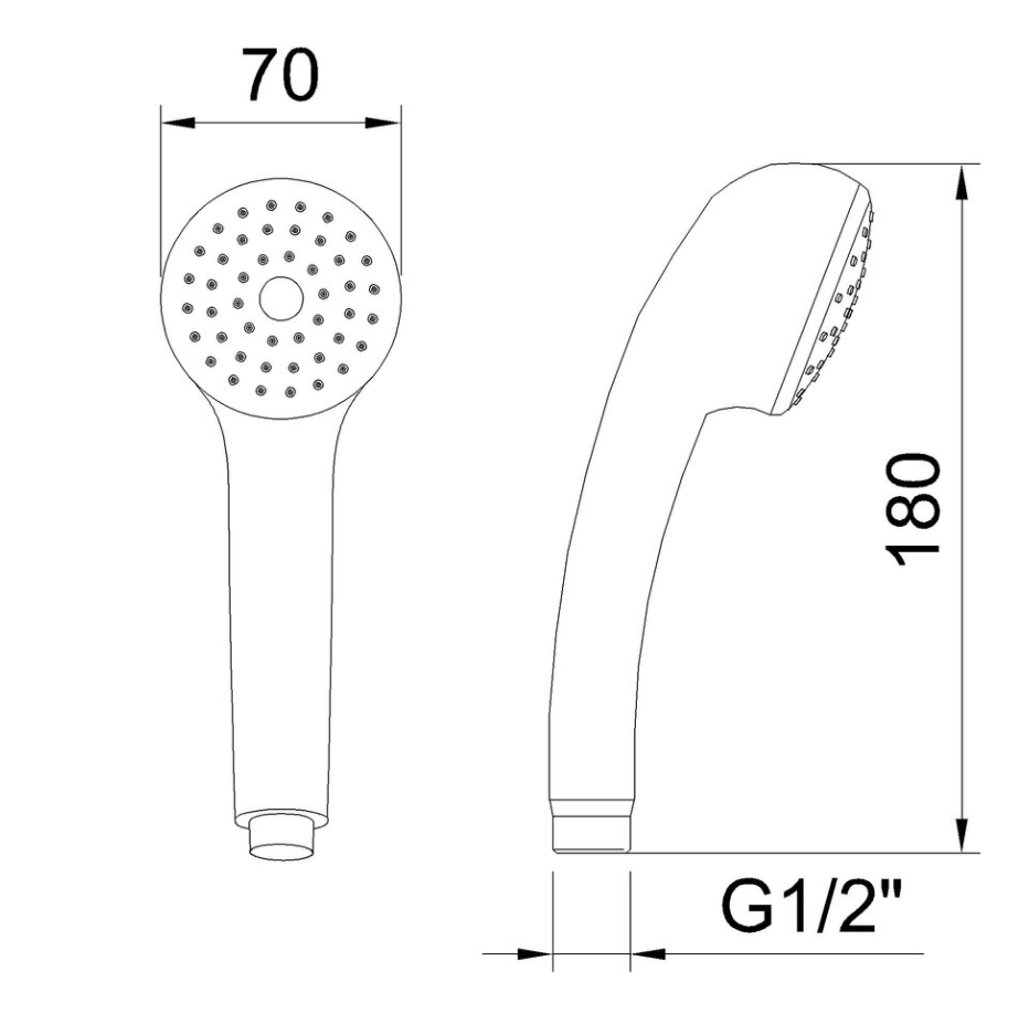 Doċċa tal-idejn S12 |1F| ø70 mm